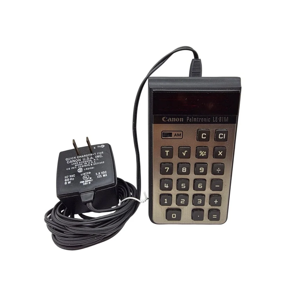 Vintage Canon palmtronic LE-81M Calculator w/ Power Adapter - Tested & Works -